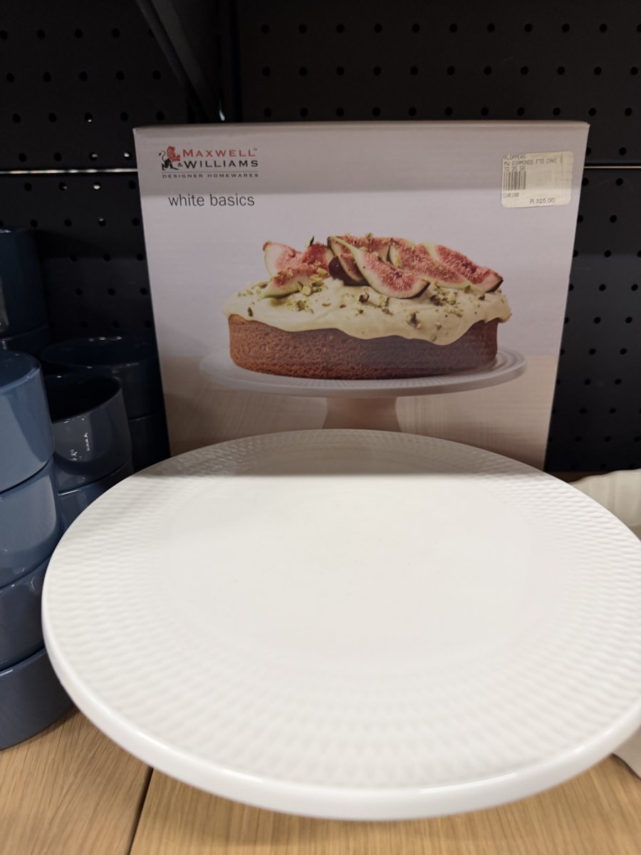 Maxwell & Williams White Basics Diamonds Footed Cake Stand 25cm