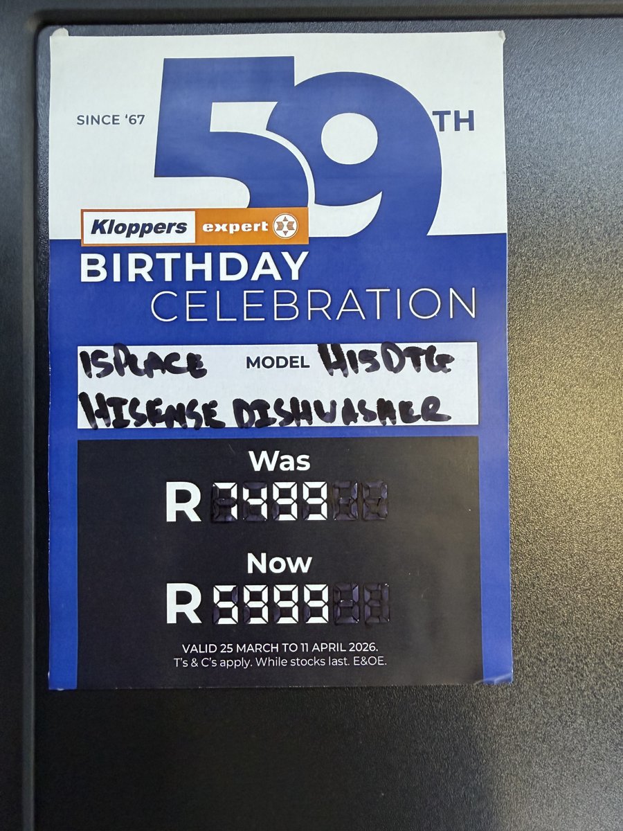 Hisense 15-Place Dishwasher (H15DTE)