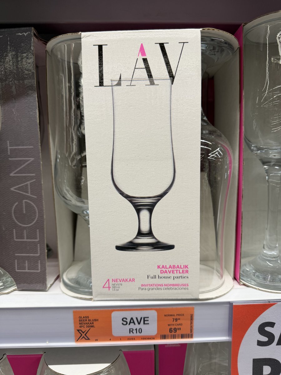 LAV Nevakar Beer Blush Glasses 4pc 530ml